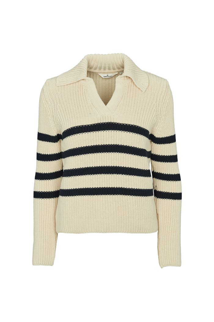 Basic Apparel Sweety Polo Sweaters 500 Birch/Navy